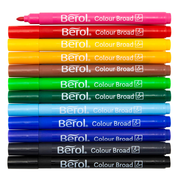 Kuitukärkikynä Berol Colour Broad 12 väriä