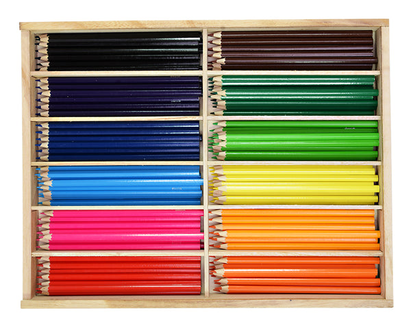 Värikynät SkolA 144 kynää puulaatikossa