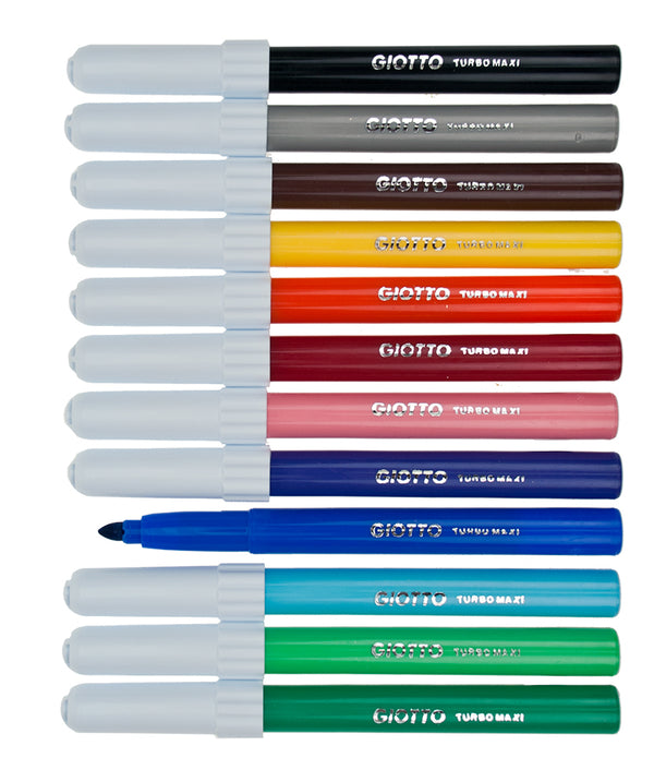 Kuitukärkikynät Giotto Turbo Maxi 12 väriä