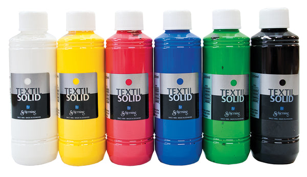 Tekstiiliväri Solid 6 väriä x 250 ml