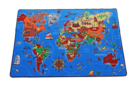 Matto Maailman kartta 1,3 x 2 m