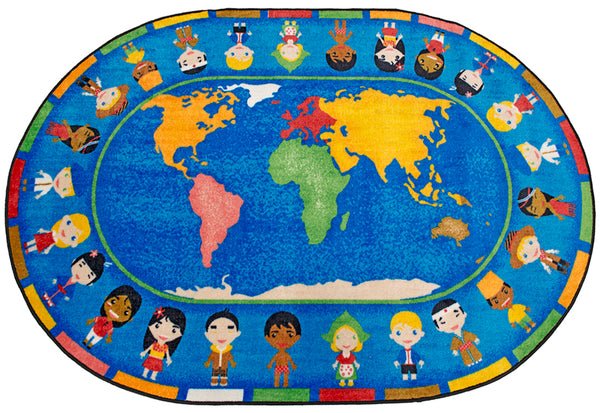 Maailman lapset -matto, ovaali, koko 230 x 160 cm