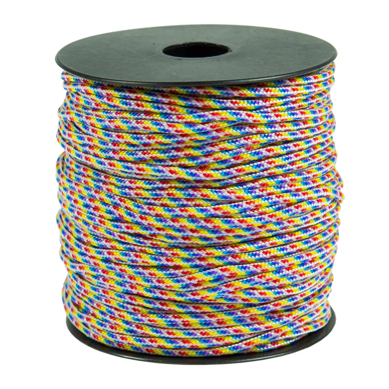 Polyestertråd / Paracord Ø 2 mm regnbågsfärgad