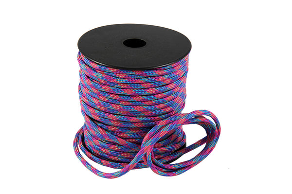 Polyestertråd / Paracord Ø 4 mm blå/rosa/lila