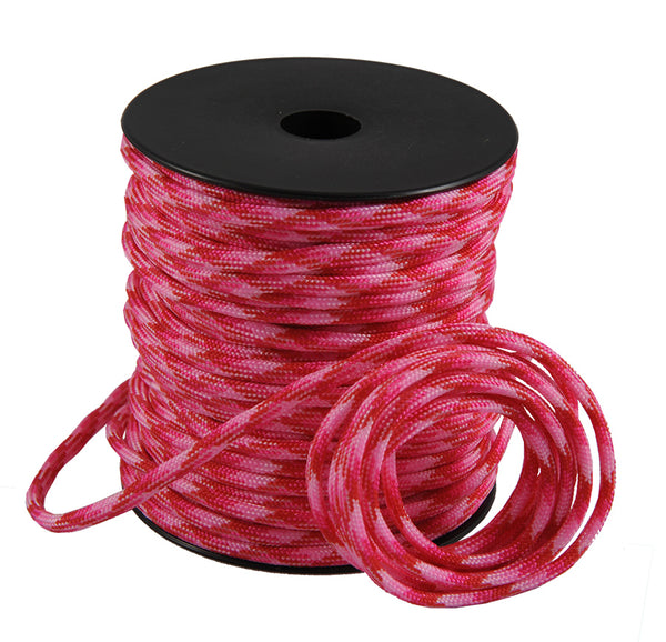 Polyesterilanka / Paracord Ø 4 mm punainen/vaaleanpunainen