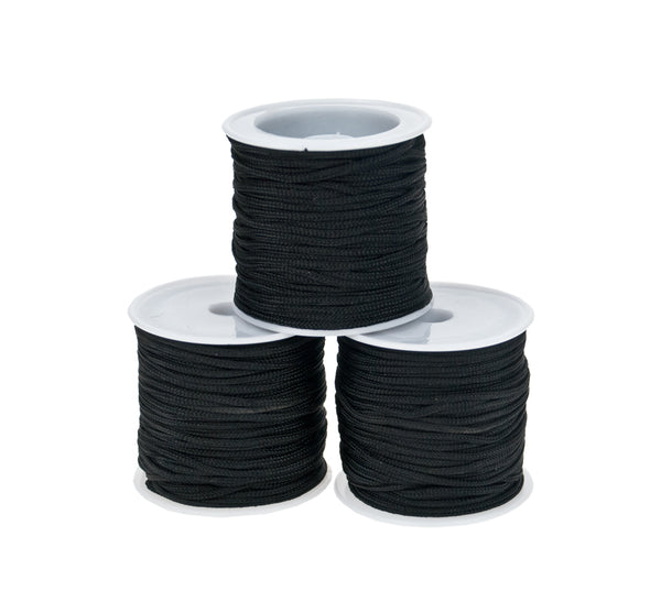 Polyesterilanka/Paracord musta 1,7 mm x 18 m 3 kpl