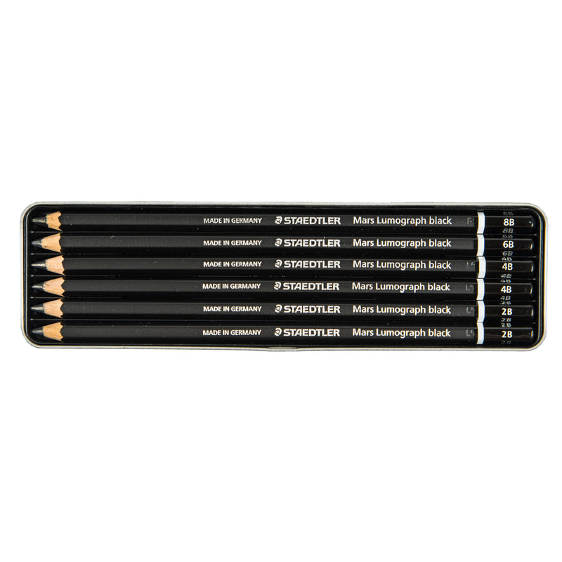 Blyertspennor Staedtler Mars Lumograph Black 6 st