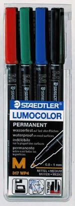 Lumocolor permanent OH-pennor 0,8 - 1 mm 4 färger