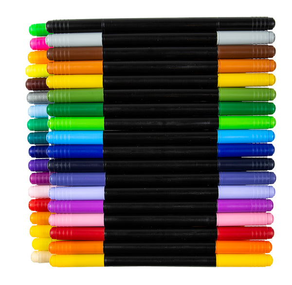 Permanent märkpenna med dubbla spetsar 36 färger