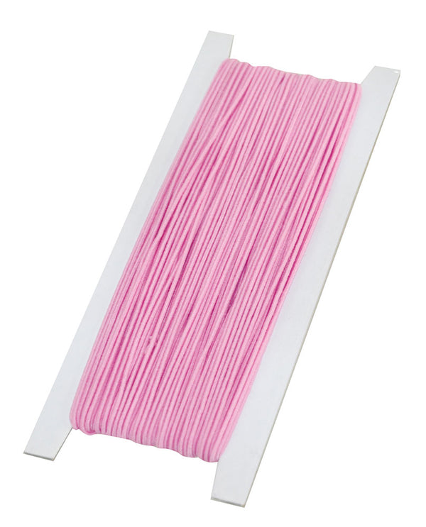 Vävklädd gummitråd rosa 1 mm x 25 m