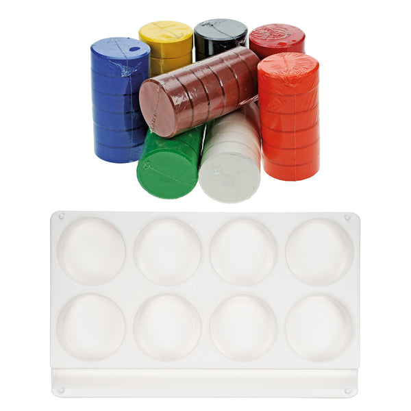 Plastpaletter 6 st med vardera 8 färgblock