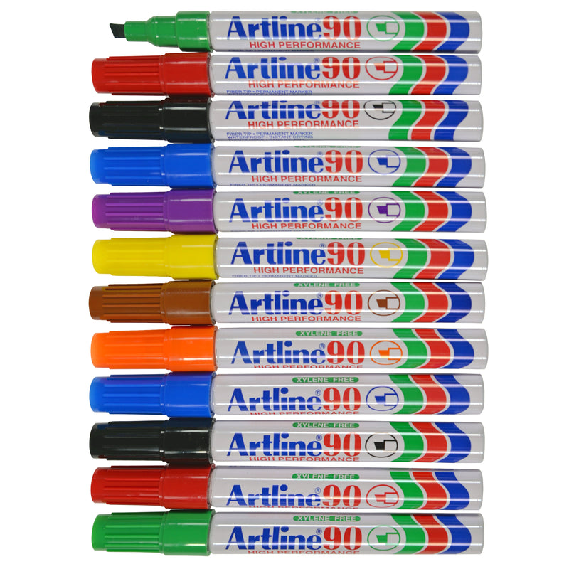 Merkintäkynä Artline 12 kynää viisto kärki Ø 2 -5 mm