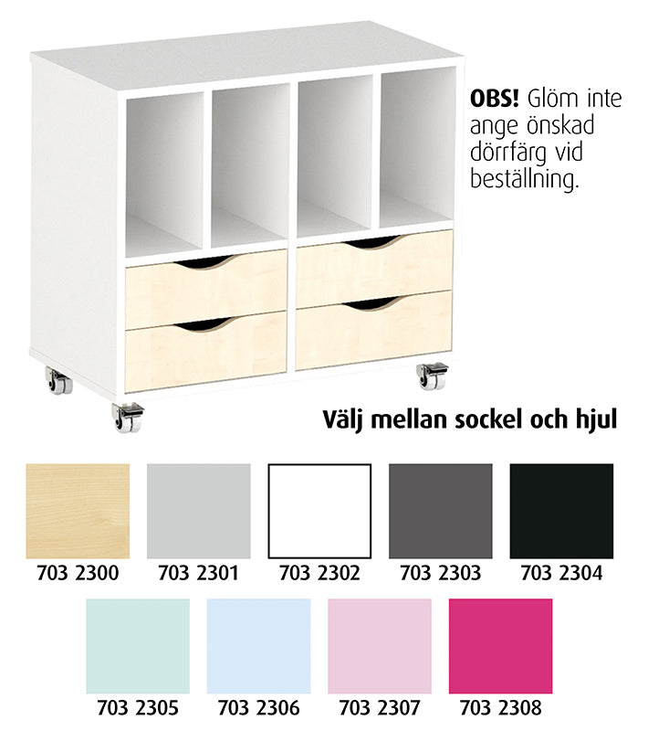 Förvaring Astrid 4 lådor+4 pärm B 80 cm, b/björk