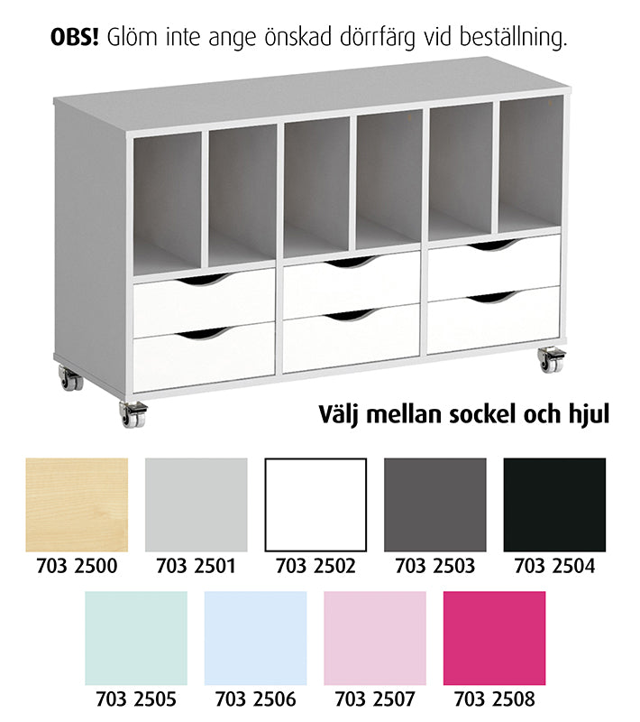 Säilytyskaappi Astrid 6 laatikkoa + 6 kansiota L 120 cm