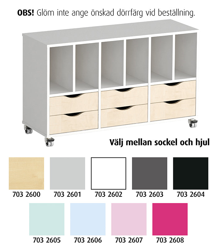 Säilytyskaappi Astrid 6 laatikkoa + 6 kansiota L 120 cm