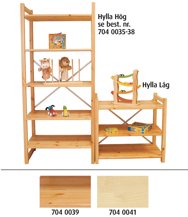 Hyllsystem Låg Furu komplett