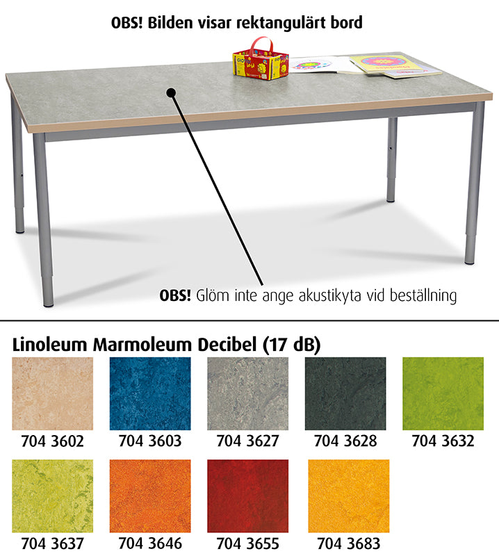 Bord Britta runt 120 cm, beige Marmoleum