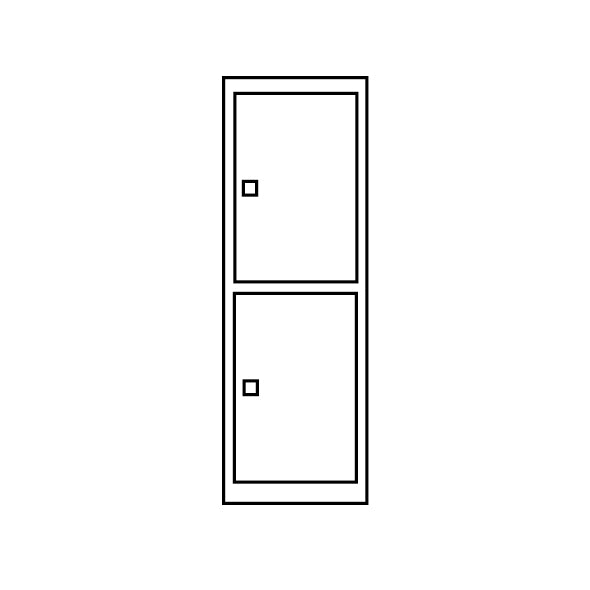 Skolskåp 2-delat 1x2 fack, B 30 x H 90 cm