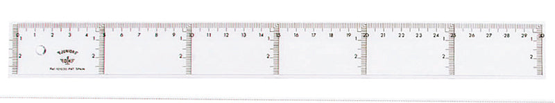 Muovinen viivoitin, jossa on tussireuna 30 cm 20 kpl