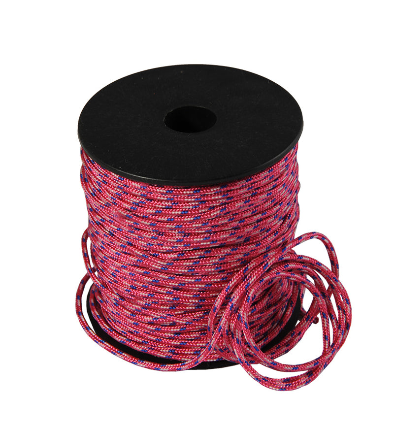 Polyesterilanka / Paracord Ø 2 mm vaaleanpunainen/kermanvärinen/sininen