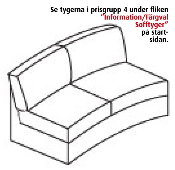 Modulaarinen sohva Move 2-istuttava S 168/120, turkoosi soro