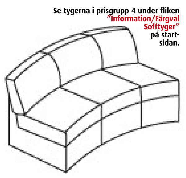 Modulaarinen sohva Move 3-istuttava S 208/148, oranssi soro