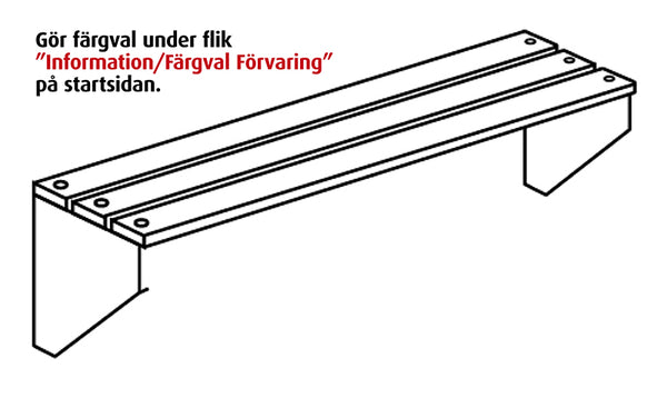 Penkki/hylly Plåtis 2-istuttava, L 60 cm