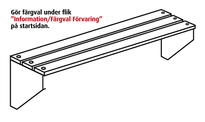 Penkki/hylly Plåtis 2-istuttava, L 60 cm