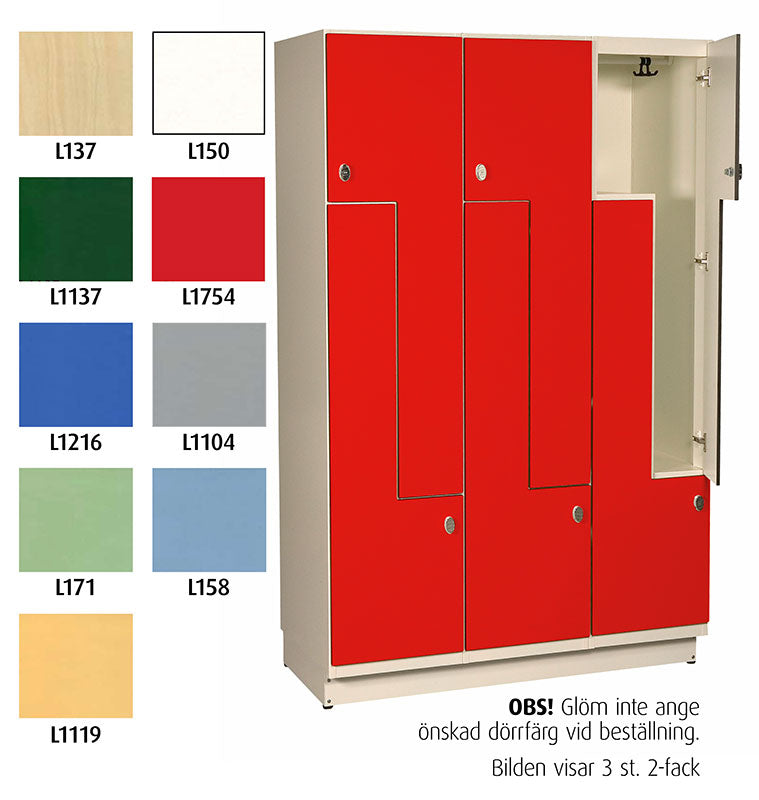 Opiskelijakaappi Z 2x3 lokeroa, L 90 cm