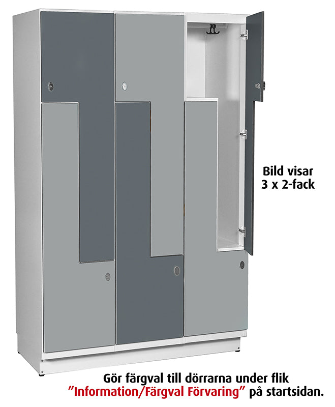 Opiskelijakaappi Metallilevy Z-kaappi 1x2 lokeroa, L 30 cm