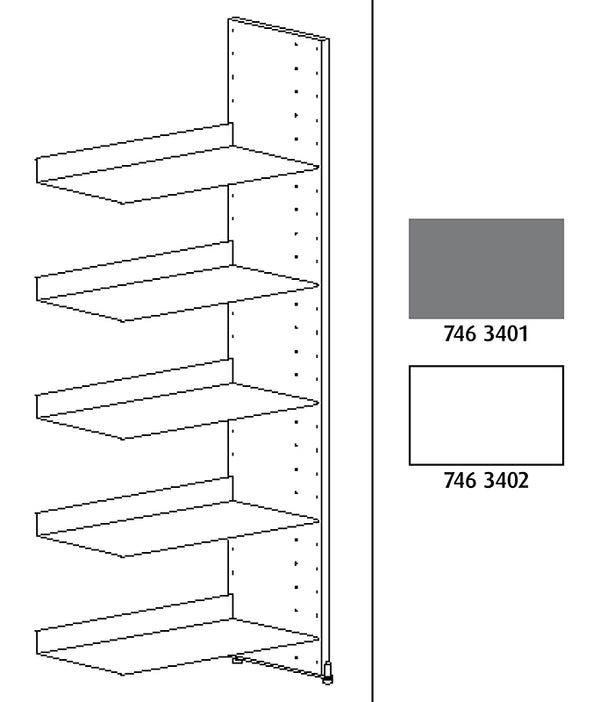 Hyllysarja Biblioteket Plus enkel 75x140 cm