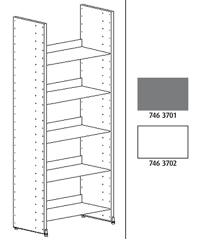 Hyllysarja Biblioteket Start enkel 75x173 cm