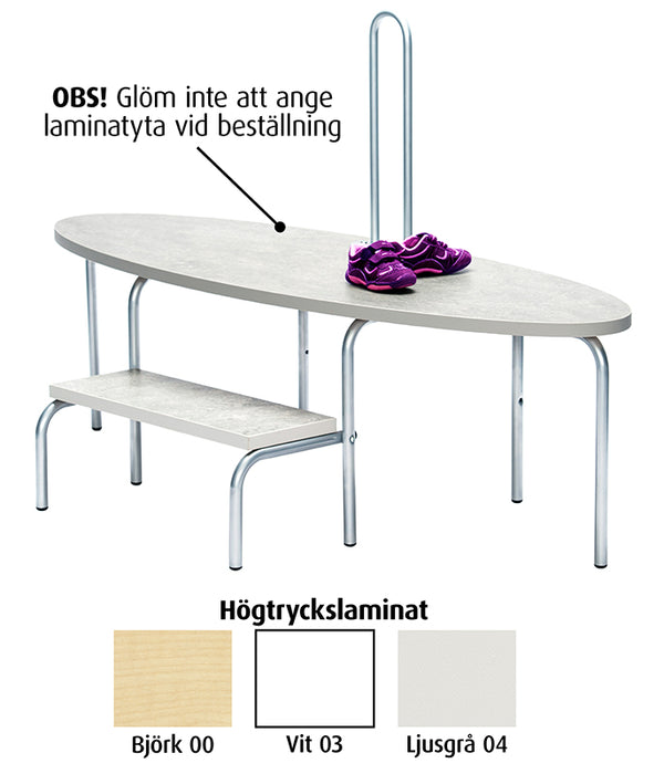 Pukeutumispenkki Åsa L 145 cm, vaaleanharmaa linoleumi