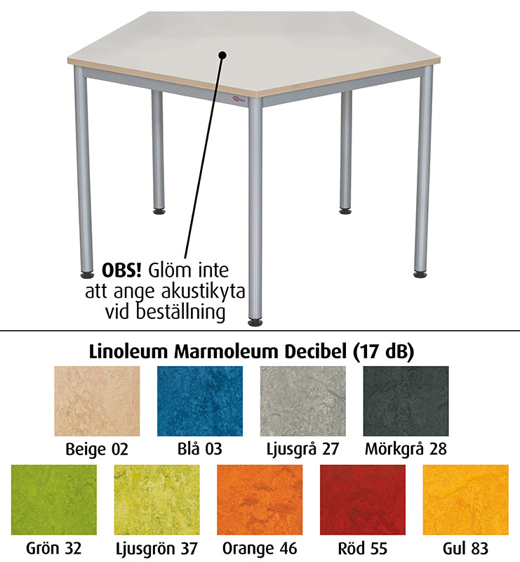 Oppilaspöytä Tyst Decibel Viisikulmio