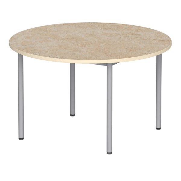 Oppilaspöytä Decibel Ø120 cm, beige Marmoleum K55cm